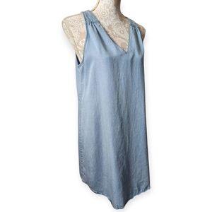 Gap Chambray Tencil V-neck Sleeveless Pullover Dress Size Medium